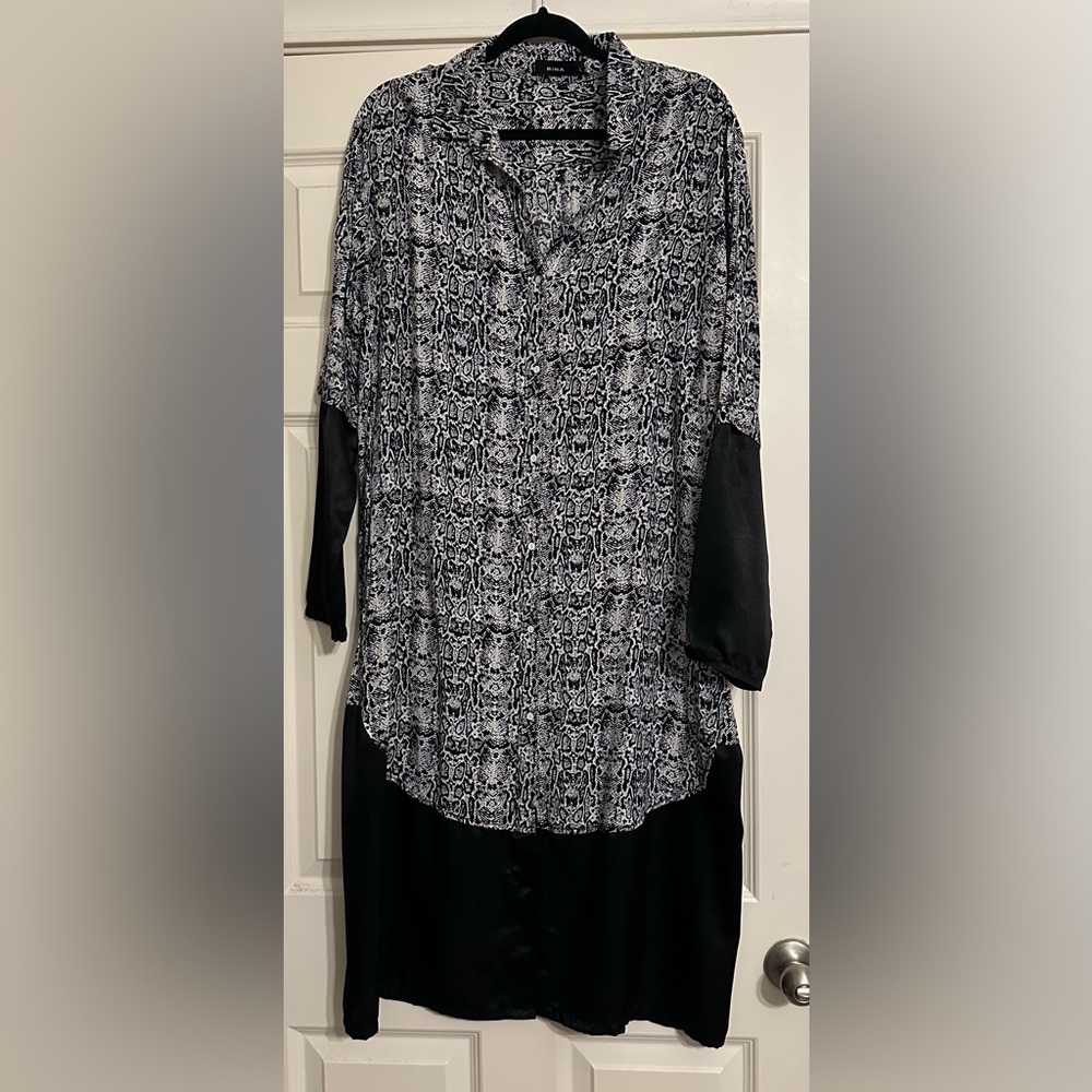 Rina Long Sleeve Button Shirt Dress